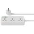 WiWU Wi-S005 7 in 1 High-Capacity Power Strip, 30W PD GaN Fast Charging Port (USB-C), 4000W Max, Output interface: 1xType-C, 3x USB-A, 3xAC - White